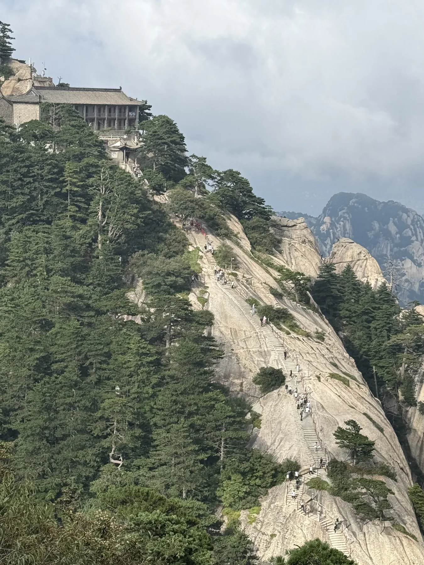 View toward East Peak on the trail after South Peak at Huashan